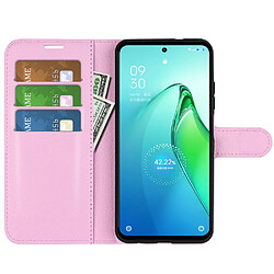 Etui en PU texture litchi, anti-écaillage avec support pour votre Oppo Reno8 Pro + 5G/Reno8 Pro 5G (Global Version) - rose