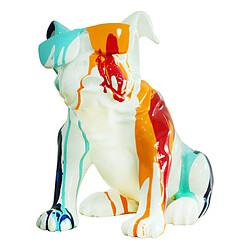 Figurine Décorative Chien Bulldog Assis Kuatéh en Polyrésine 40x23x34 cm Multicolore