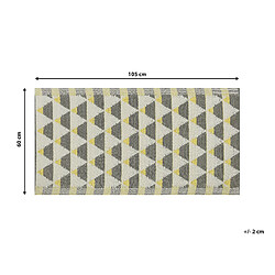 Beliani Tapis extérieur au motif triangles gris et jaunes 60 x 105 cm HISAR