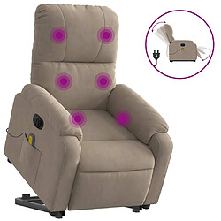 vidaXL Fauteuil inclinable de massage électrique taupe