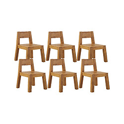 Beliani Lot de 6 chaises LIVORNO Bois Bois clair