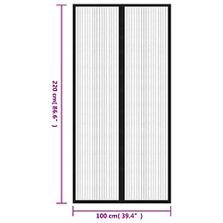 vidaXL Rideaux de porte anti-insectes 2 pcs et aimants noir 220x100 cm pas cher