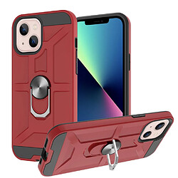 Coque en TPU anti-rayures, amovible, hybride avec béquille rotative rouge pour votre Apple iPhone 13 mini 5.4 pouces