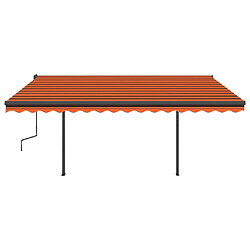 Avis Maison Chic Auvent manuel rétractable,Store manuel de porte avec LED 4,5x3,5 m Orange et marron -GKD47606