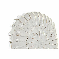 Figurine Décorative DKD Home Decor Finition vieillie Blanc Conque Bois d'albassia (25 x 10 x 35 cm)