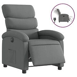 vidaXL Fauteuil inclinable électrique Gris foncé Tissu