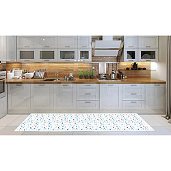 Alter Chemin de cuisine, 100% Made in Italy, Tapis antitache avec impression numérique, Tapis antidérapant et lavable, Modèle Blanco, 240x52 cm