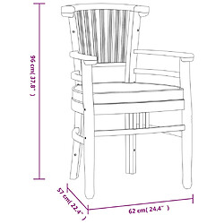 vidaXL Ensemble à manger de jardin 3 pcs Bois de teck massif pas cher