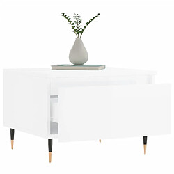 Avis vidaXL Table basse blanc brillant 50x46x35 cm bois d'ingénierie