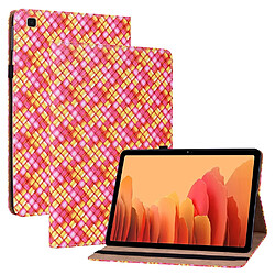 Etui en PU texture tissée multicolore avec support et porte-cartes rose pour votre Samsung Galaxy Tab A7 10.4 (2020)