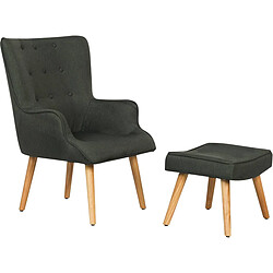 Habitat Et Jardin Fauteuil style scandinave tissu Odense - 1 place - Gris foncé