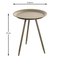 Pegane Table d'appoint ronde coloris vert en métal laqué -diamètre 38 x hauteur 47 cm