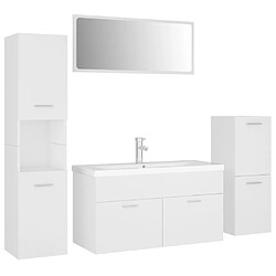 vidaXL Ensemble de meubles de salle de bain Blanc Aggloméré