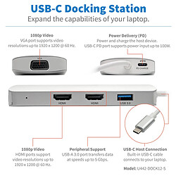 Hub USB Eaton U442-DOCK12-S Argenté