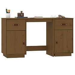 Acheter Maison Chic Bureau avec armoire de rangement,Table de travail,Table d'études Marron miel 135x50x75cm Bois massif de pin -GKD34897