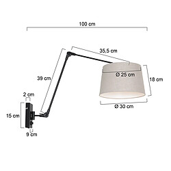 Avis Lumière Plafonnier Suspension Cylindrique Noir Mat, Gris Lin