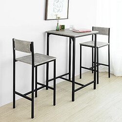 Avis SoBuy OGT27-HG Ensemble Table de Bar + 2 Chaises de Bar Table Mange-Debout Table Haute Cuisine