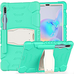 Coque en TPU + Silicone Résistant aux impacts souple avec béquille Menthe verte pour votre Samsung Galaxy Tab S6 SM-T860 (Wi-Fi)/SM-T865 (LTE)/SM-T867