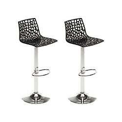 Vente-Unique Lot de 2 tabourets de bar CLARK - Polypropylène - Hauteur réglable - Noir graphite 