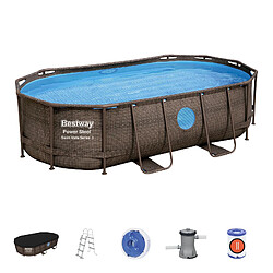 Bestway Piscine tubulaire ovale power steel swim vista pool 4.27 x 2.50 x h.1.00 m