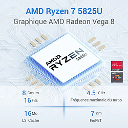 Avis GEEKOM Mini PC A5 - AMD Ryzen 7 5825U - Radeon Vega 8 - RAM 32Go - SSD 512Go - Windows 11 Pro