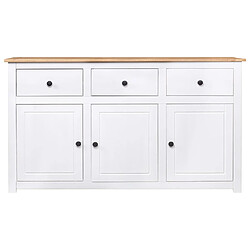 vidaXL Buffet Blanc 135x40x80 cm Pin solide Gamme Panama