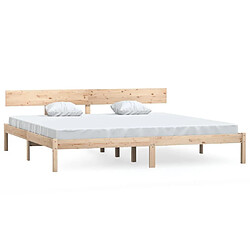 Maison Chic Lit adulte - Lit simple Cadre de lit,Structure du lit Contemporain Bois de pin massif 180x200 cm UK Super King -MN38229