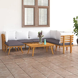 vidaXL Salon de jardin 8 pcs avec coussins Bois d'acacia solide