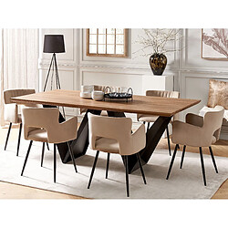 Beliani Sintra - Table de repas 200 cm - Bois/métal - Marron