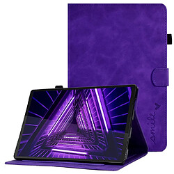 Etui en PU fonction d'éveil/veille automatique avec support et porte-cartes pour votre Lenovo Tab M10 Plus - violet