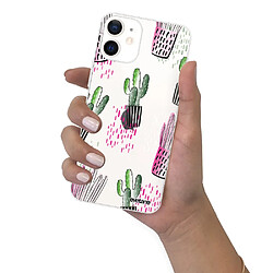 Coque iPhone 12 mini souple transparente Cactus motifs Motif Ecriture Tendance Evetane pas cher