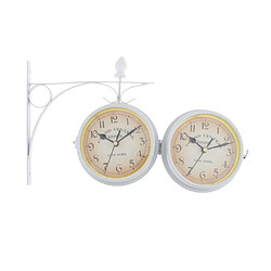 créatif intérieur suspendu extérieur double horloge murale latérale blanc