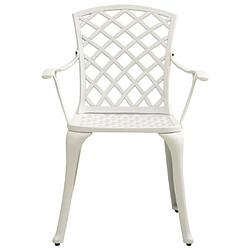 Avis Maison Chic Table de bistro et chaises d'extérieur 3 pcs,Ensemble de bistro de jardin pour relax Aluminium coulé Blanc -GKD800367