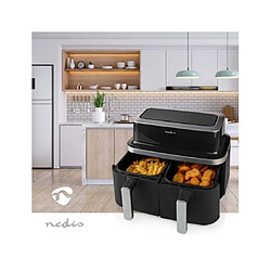 Friteuse sans huile double 2600w noir - KAAF320BK - NEDIS pas cher