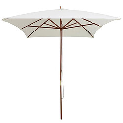 Maison Chic Parasol Jardin | Parasol avec poteau en bois 200 x 300 cm Blanc crème - GKD60029