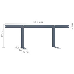 vidaXL Dossier pour canapé palette Gris 110 cm Fer pas cher