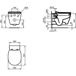 Ideal Standard Abattant Connect avec frein de chute ultra fin blanc réf. E772401