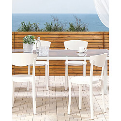 Beliani Lot de 4 chaises VIESTE Matière synthétique Blanc