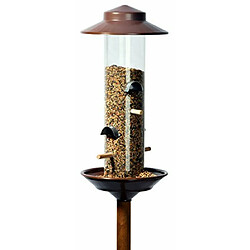 Luxus-Vogelhaus 28810 Mangeoire pour oiseaux en colonne avec support en bois - design cuivré exclusif - 33cm