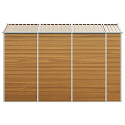 Acheter Helloshop26 Abri de jardin cabane cabanon maison de stockage remise extérieur hangar outils robuste clair 191 x 300 x 198 cm acier galvanisé marron 02_0022290