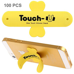 Wewoo Support Holder jaune pour iPhone, Galaxy, Huawei, Xiaomi, LG, HTC et autres smartphone 100 PCS Touch-u One Touch universel de silicone,