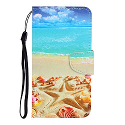 Etui en PU impression de motifs avec support plage pour votre Samsung Galaxy A51