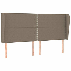 Maison Chic Tête de lit moderne avec oreilles pour chambre - Décoration de lit Taupe 163x23x118/128 cm Tissu -MN47388