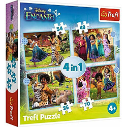 Trefl - Encanto, Notre Magique Encanto - Puzzle 4en1, de 35 à 70 éléments - Puzzle avec les personnages de contes de fées Disney Encanto, pour enfants à partir de 4 ans