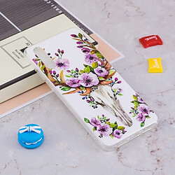 Wewoo Coque pour Huawei P20 Pro Noctilucent Fleur Cerf Motif TPU Doux Retour Housse De Protection