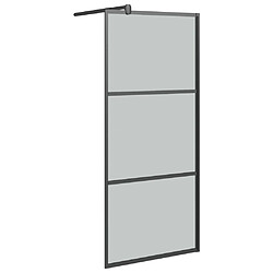 vidaXL Paroi de douche 80x195 cm Verre ESG foncé Noir