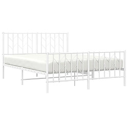 Avis Maison Chic Cadre/structure de lit métal et tête de lit + pied de lit pour adulte - Lit Moderne Chambre blanc 140x200cm -MN49557