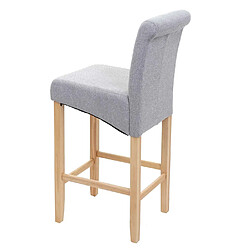 Acheter Mendler Tabouret de bar HWC-C33, tabouret de comptoir, bois ~ gris clair, pieds clairs, tissu/textile