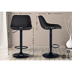 Non Lot de 2 tabourets de bar Loft velours