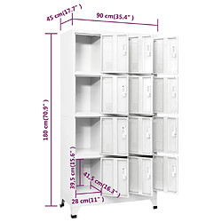 vidaXL Armoire à casier avec 12 compartiments 90x45x180 cm pas cher